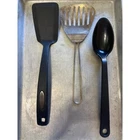 Kitchen Utensil Set Tailor Made Products Nylon Spoon Spatula Metal Fish Turner Used. Price: $12.00.