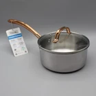 Viking 3-PLY Stainless Steel 2.25 Quart Sauce Pan Glass Lid Copper Handle New. Price: $68.50.