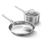 Cookware Set 3 Piece Stainless Steel Induction Oven Safe 450F Calphalon Brushed New. Price: $154.99.