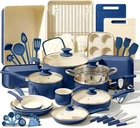 Nutrichef 54 Piece Professional Grade Complete Home Kitchen Cookware Set, Cerami New. Price: $415.61.