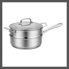 Cuisinart 3PC Stainless Steel Steamer Set 500F 3.5QT Saute Helper Pot Glass New. Price: $41.99.