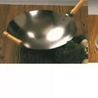 12" Flat Bottom Wok Wood Handle Carbon STEEL/11" Lid.. 14 Gauge Usa Made. New. Price: $58.00.