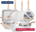 Jeetee 23PCS Pots And Pans Non Stick, White Cookware Sets For Kitchen, W/fry New. Price: $303.73.