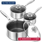 Michelangelo Triply Stainless Steel Pot Set, Hybrid Nonstick Saucepan With New. Price: $185.61.