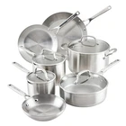 Kitchenaid 3-PLY Base Stainless Steel 11-PIECE Cookware Set, Brushed New. Price: $372.13.