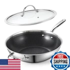 Cooks Standard 12-INCH Hybrid Nonstick Wok Tempered Glass Lid Multi-ply Clad New. Price: $244.17.