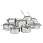 Viking 13-PIECE Tri-ply Stainless Steel Cookware Set With Glass Lids New. Price: $395.21.