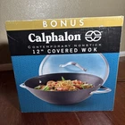 Calphalon Signature 12" Flat Bottom Wok With Lid Nonstick 1948257 JRL155GWP New. Price: $99.99.