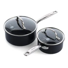 Greenpan Prime Chatham 1QT & 2QT Saucepan And Pot Set, Black New. Price: $105.99.