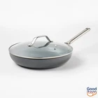 12" Nonstick Ceramic Coated Aluminum Fry Pan With Cover Dark Gray - Figmint New. Price: $35.00.