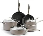 Greenpan Canterbury 10 Piece Cookware Pot Pans Set Hard Anodized Clay New. Price: $194.00.
