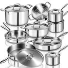 Ewfen Stainless Steel Cookware Set, 3 Ply 17 Pieces, New. Price: $281.60.