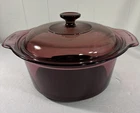 Vintage Corning Pyrex Visions Cranberry 5L Glass Dutch Oven Stock Pot W/ Lid Usa Used. Price: $52.50.
