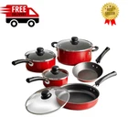 Tramontina Non-stick Red Cookware Set, 9 Piece New. Price: $30.99.