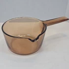 Vtg Vision Corning Ware Usa 1L Amber Glass Saucepan Pot With Pour Spout - No Lid Used. Price: $21.95.
