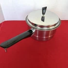 Vtg Imperial 2QT 3 Ply Stainless Steel Pot Pan Lid Poached Egg Tray Made U.s.a Used. Price: $20.00.