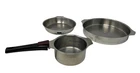 Triplinox Set 3 Pans France 18/10 Stainless Steel Cookware Detachable Handle Used. Price: $95.99.