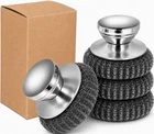 Onewly 4PCS Steel Wool Scrubber Set, Stainless With Silver. Price: $15.99.