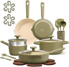 Carote 21-PCS Cookware Non-stick Pots & Pans Set With Utensils (green) New. Price: $143.99.