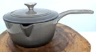 Cuisinart Chefs Classic Grey Cast Iron Saucepan Cooker 2QT W/ Lid Pour Side Used. Price: $35.00.