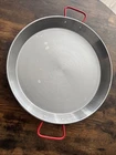 Garcima Lai Polished Carbonsteel Paella Pan Double Handle 42CM Round Silver Used. Price: $39.99.