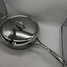 Demeyere Triplinduc Stainless Steel Fry Pan W/ Helper & Lid Induction Belgium Used. Price: $134.99.