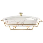 Jinsongdafa 11" X 7" Ceramic Casserole Dish With Glass Lid And Rack, 1.3 Quart New. Price: $61.26.