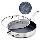 Blue Diamond Hybrid Nonstick 4QT Saute Pan With Lid, Stainless Steel New. Price: $108.48.
