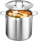 Stockpot 16 Quart Brushed Stainless Steel Heavy Duty Induction With Li New. Price: $115.63.
