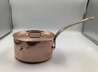 Mauviel M'heritage M'200 Sauce Pan With Lid, Brass Handle, 1.8-QT New. Price: $300.96.