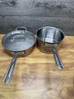 Cuisinart Tri-ply Copper Cookware Set 3.5QT Saute W/ Lid & 3.75QT Saucepan Used. Price: $147.87.