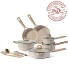 13 Pieces Carote Ceramic Nonstick Pots & Pans Set, Kitchen Cookware Sets, Taupe New. Price: $67.15.