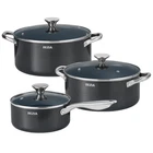 Bezia Induction Cookware Set 6-PIECE Stackable Kitchen Cooking Pots 6QT New. Price: $128.21.