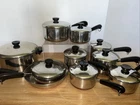 19 Pc Vtg Revere Copper Bottom Cookware Set 1801 Clinton Usa Pots Pans Used. Price: $224.99.