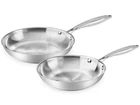 Stainless Steel Frying Pan Set 2 Piece, 8,10 Inch Tri-ply 8" & 10", Silver New. Price: $54.99.