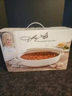 Dolly 3.2 Qt Oval Stoneware Speckled Casserole Dish Lid, White/black. Price: $28.99.