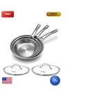 Vocvoi Stainless Steel Pans Cookware Set 8/10/12 Inch Lid New. Price: $98.14.