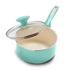 Saucepan With Lid Ceramic Nonstick Oven Safe Turquoise 2 Quart Greenpan New. Price: $40.10.