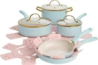 Paris Hilton Epic Nonstick Pots And Pans Set, Multi-layer Coating, Temp New. Price: $127.16.