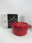 Staub Round Cocotte 4QT 9 3/8" - Cherry Red New. Price: $171.95.
