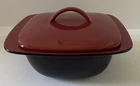 Ryku Corningware 3 Qt Stoneware Covered Casserole Baker Black With Top Used. Price: $17.00.