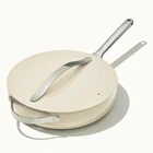 Caraway Cream 12IN 4.5QT Ceramic Nonstick Saute Pan With Lid New. Price: $132.00.