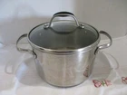 Tools Of The Trade 3 Quart Stock Pot Stainless With 1/2" Double Handle Heavy Used. Price: $25.99.