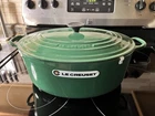 Creuset 9.5 Qt #35 Oval Vintage Green Cast Iron Dutch Oven France - Excellent New. Price: $265.00.
