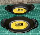 New Lodge Heat-enhanced & Seasoned Oval Cast Iron Mini Server Hmsov, 9OZ 8 X 4. Price: $15.00.