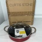 Curtis Stone Red 8 Saut Dura Pan With Lid New. Price: $32.00.