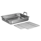 13.5" Tramontina Gourmet 18/10 Rectangular Roasting Pan With Basting Rack New. Price: $49.00.