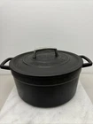 Martha Stewart Black 2 Pc Cast Iron Round Casserole Dish 6 Qt Used. Price: $33.75.