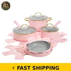Paris Hilton Nonstick Pots And Pans Set 12-PIECE Pink Cookware New. Price: $177.99.