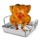 P&p Chef Beer Can Chicken Holder With Roasting Pan Set, 9-INCH Silver New. Price: $37.99.